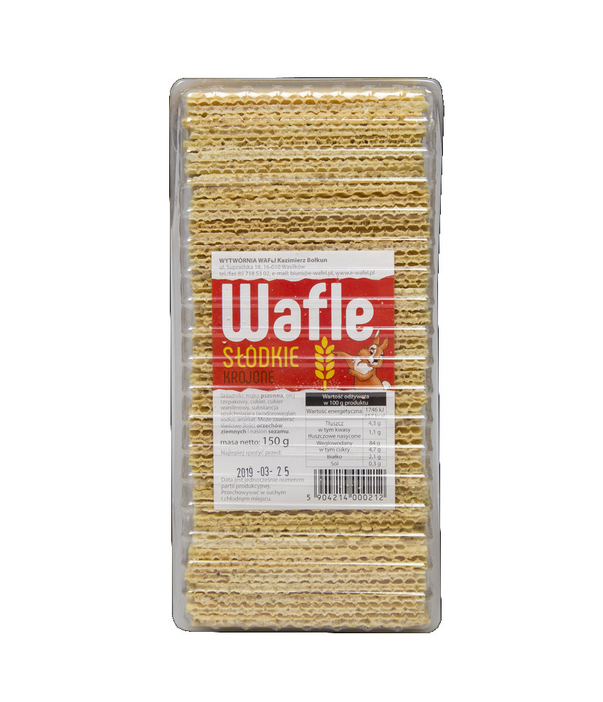 Wafle słodkie krojone